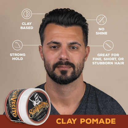 Pomade Firme Clay - Strong Hold Hair Clay for Men - Low Shine Matte Hair Clay Pomade for Natural Texture Hairstyles