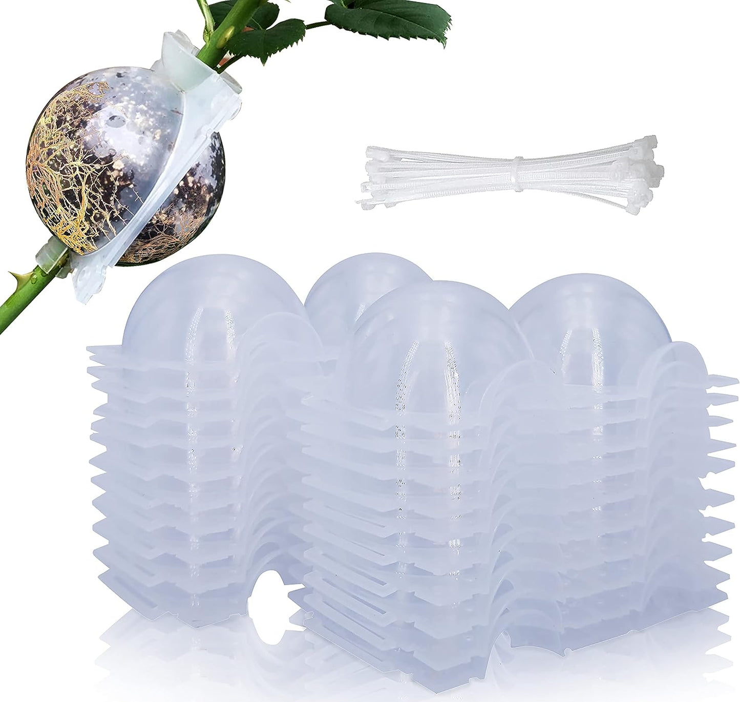 9 PCS Air Layering Propagation Kit, Reusable Half Clear Grafting Ball, Air Layering Pods Clear, Plant Rooting Ball for Fast Propagation (S+M+L)