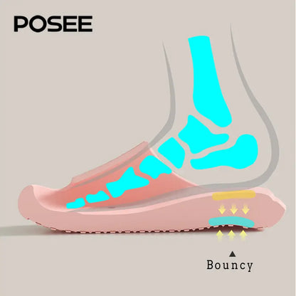 【Mother'S Day Deal】Posee Pillow Slippers Slide, New Trendy Cat Claw EVA Slippers for Women,Non-Slip Cloud Slippers House Bedroom Shoes Shower Sandals Indoor and Outdoor P15819S Walking Shoes Footwear Platform Girl Comfort Flipflop Flatform