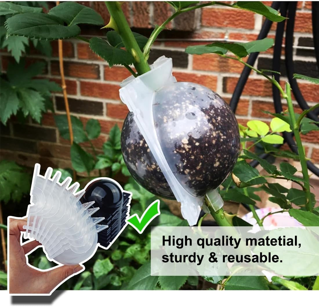 9 PCS Air Layering Propagation Kit, Reusable Half Clear Grafting Ball, Air Layering Pods Clear, Plant Rooting Ball for Fast Propagation (S+M+L)