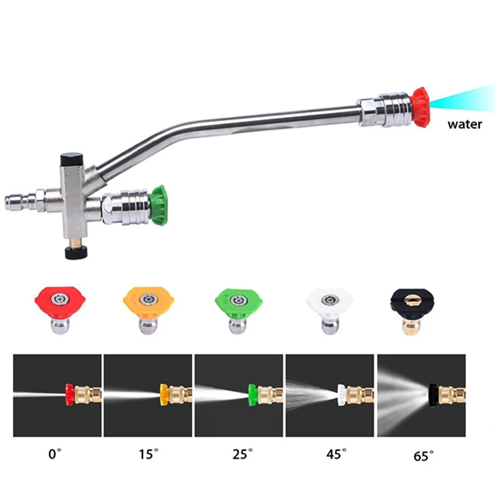 Pressure Washer Dual-Connector Wand Tool 1/4" Quick Connect Switch Double Tip Attachment for Foam Cannon and Spray Nozzle